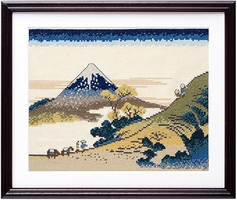 Amazon オリムパス製絲 クロスステッチ 刺しゅうキット 北斎画 富嶽三十六景 甲州犬目峠 ベージュ 7138 刺しゅうキット 通販
