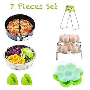Pressure Cooker Accessories Set, Compatible with 5 6 8 10 Qt Instant Pot Cooker or Other Electric Pressure Cookers, 7 Pieces Must Have Pressure Cooker Pot Accessories to Make Cooking a Breeze