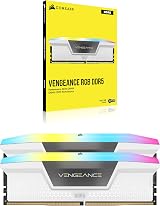 Corsair Vengeance RGB DDR5 32GB (2x16GB) 6000MHz CL36 RAM White view 6