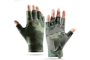 1 Pcs Fishing Fingerless Gloves,Lightweight Full Finger Fingerless Nonslip Breathable Touchscreen Gloves,for Fishing Hiking H