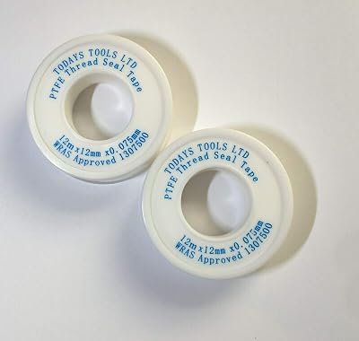 Todays Tools PTFE ThreadSealing Plumbers Tape 12m x 12mm 0.075 WRAS EN 751-3