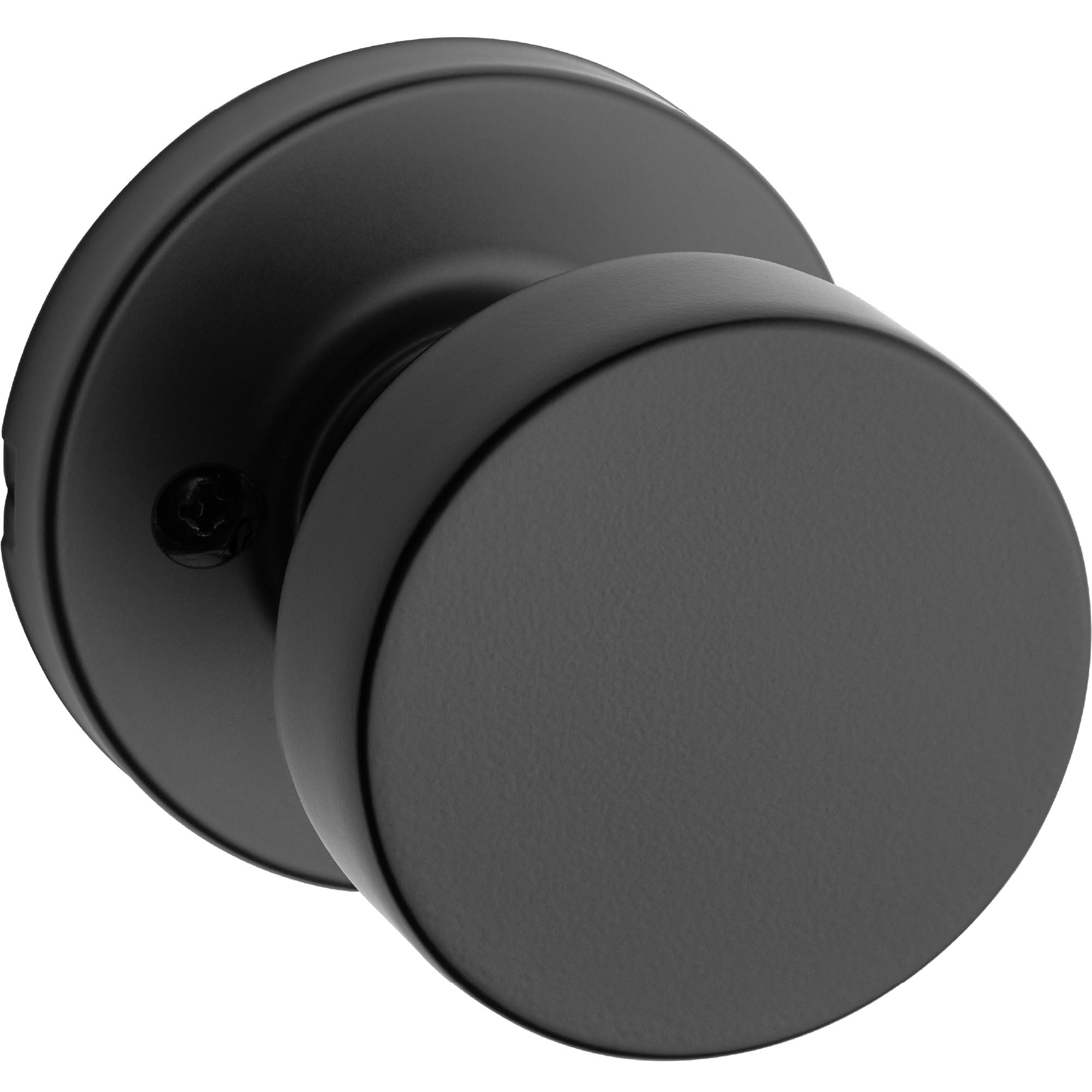 Kwikset 97880-938 Pismo Door Knob, Matte Black, Round Rose