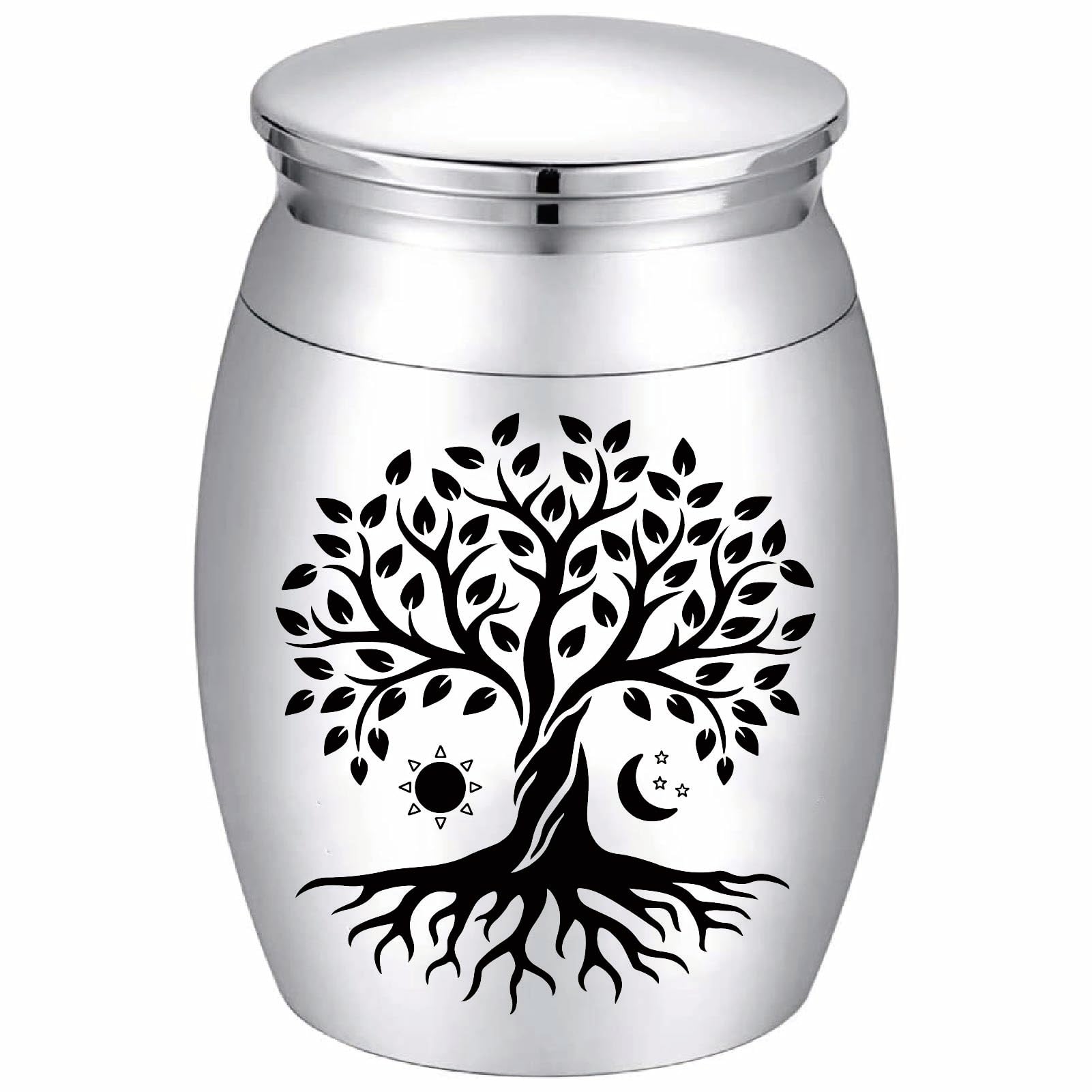 CREATCABIN Tree Of Life Ashes Urn Small Ashes Keepsake Memorial Ashes Container Mini Ashes Holder Stainless Sharing Funeral Urn Kit Decorative for Human Ashes Pets Cremation Remains 1.18x1.57 Inch