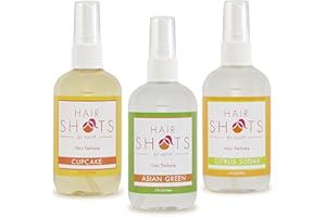 HAIR SHOTS BY AMY Hair Shots Heat Activated Hair Fragrance Touch Of Sweetness Bundle 3 Items: Cupcake, Asian Green, Citrus Sugar