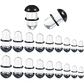 Yaalozei 14G-00G Solid Acrylic Single Flare Gauges Stretching Kit Plugs for Ears Clear Black Tops Gauges with O-Rings Gauge Stretching Kit Ear Expander Body Piercing Jewelry for Women Men
