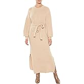 Forever 21 Womens Tie-Front Midi Sweater Dress