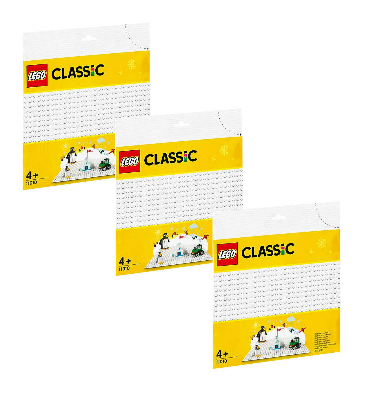 LEGO Set of 3 11010 White Building Plates