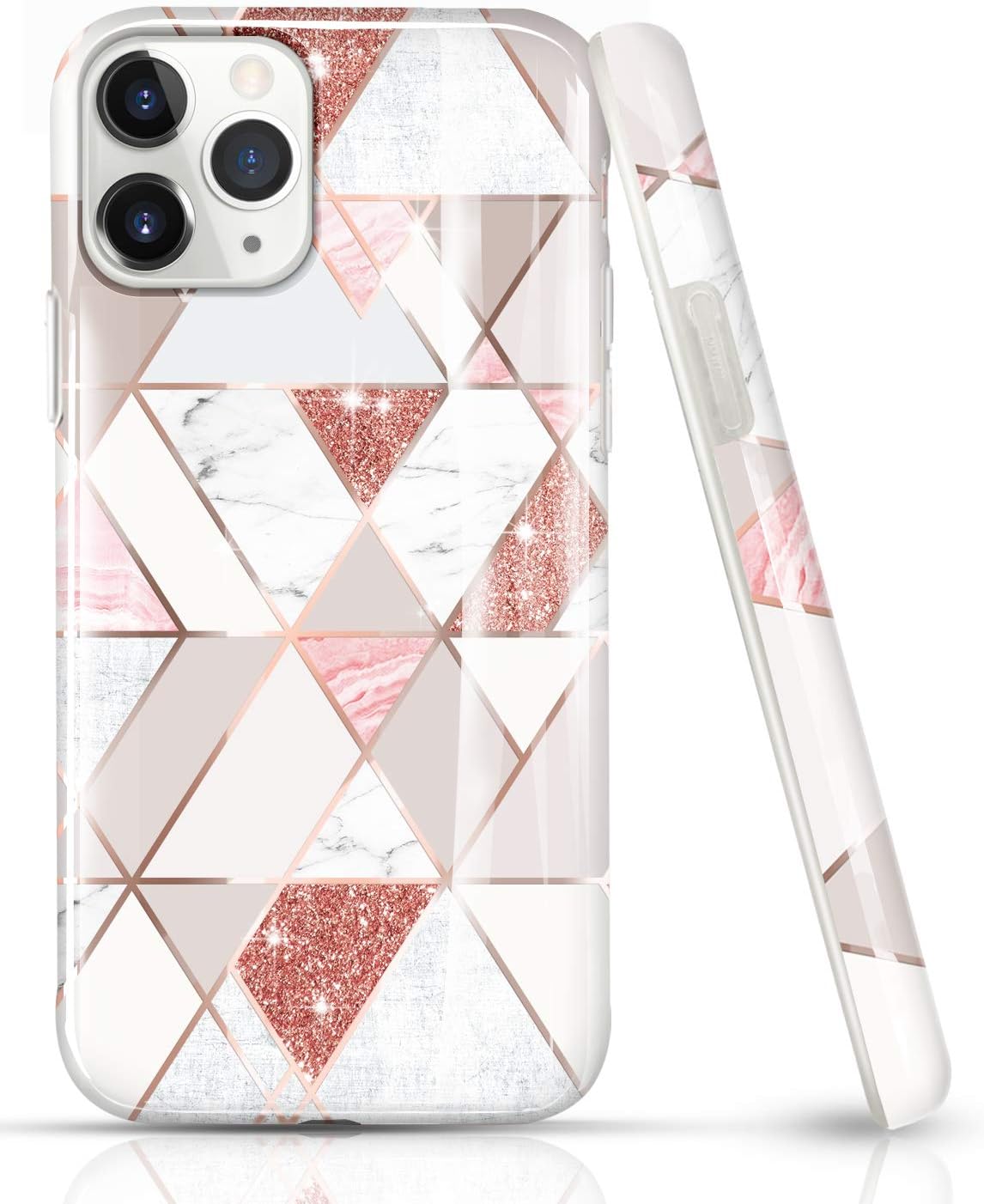 LUOLNH iPhone 11 Pro Max Case,iPhone 11 Pro Max Marble Case,Marble Design Shockproof Flexible Soft Silicone Rubber TPU Bumper Cover Skin Case for iPhone 11 Pro Max 6.5 inch 2019 -Pink