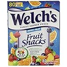 Welch's Fruit Snacks, Mixed Fruit, Fat Free Snacks, (80-0.9oz. Pouches Per Box)