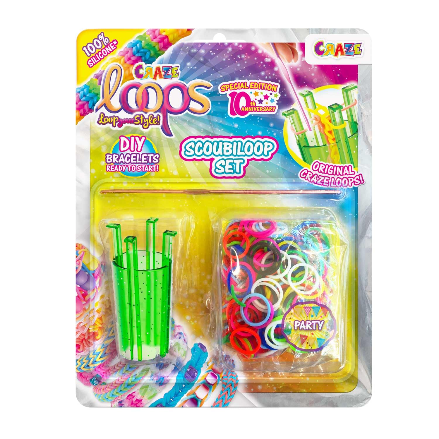 CRAZE loops Scoubiloop Loom Bands Latch Head and Crochet Hook for Silicone Rings, Rubber Bands Accessories, Bracelets Make Yourself Children