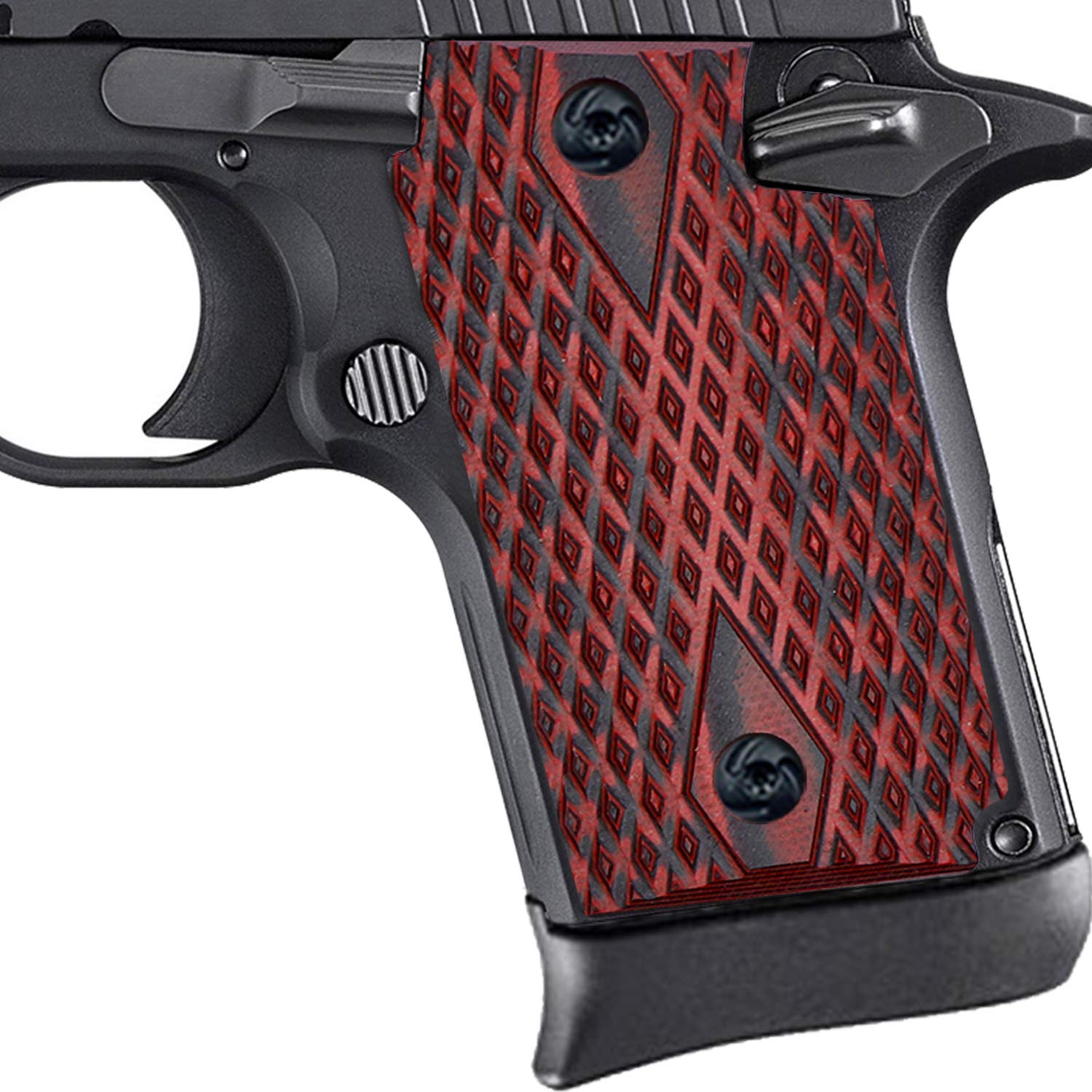 Photo 1 of Guuun G10 Grips for Sig P938 Diamond Texture - Red