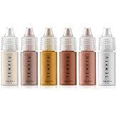 TEMPTU S/B Silicone-Based Airbrush Highlighter Starter Set: Long-Lasting, Layerable, Light-Reflecting Shimmer | Natural-Looking Luminosity | Weightless, Buildable Formula| 6 Shades