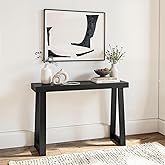 Plank+Beam Solid Wood Console Table, 46 Inch, Sofa Table, Narrow Entryway Table for Hallway, Behind The Couch, Living Room, Foyer, Easy Assembly, Black