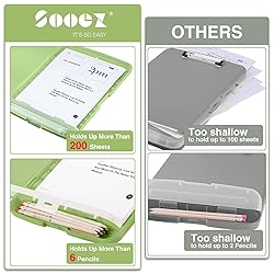 Sooez Clipboards with Storage, High Capacity Clip