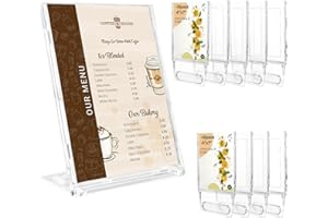 AetJxixee 10 Pack 5x7 Inch Sign Holder Vertical, Double-Sided Usage with Swivel Base for Table Display, for Office, Store, Restaurant, Retail Counters, for Menu, Message Board, Note