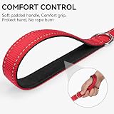 Joytale Padded Handle Dog Lead Double-Sided Reflective Nylon 1.8 m Red view 3