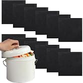 Biaungdo 12 Pack 5 Inch Square Charcoal Filter, Black Compost Bin Filters | Kitchen Compost Bin Filters for Countertop Square Carbon Filter Bin Pail Replacement, 5mm Thick, Replace Every 2-3 Months
