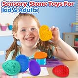 Yizemay 6pcs Fidget Sensory Stone Textured Worry Stone Kids Adults Anxiety view 5