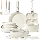 GiPP Ceramic Pots and Pans Set Non Stick, Nonstick Detachable Handle Cookware Sets, Healthy Non Toxic PFAS PFOA & PTFE Free, 