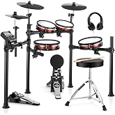 Donner DED-200 MAX Electronic Drum Set with Industry Standard Mesh Heads, 10'' Snare, 8&ldquo; Tom, 10'' Tom, 12'' Crash, 450+ Authentic Sounds for Optimal Performance and Feel NEW