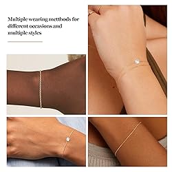 Poxtex Gold Zircon Bracelets for Women No Tarnish