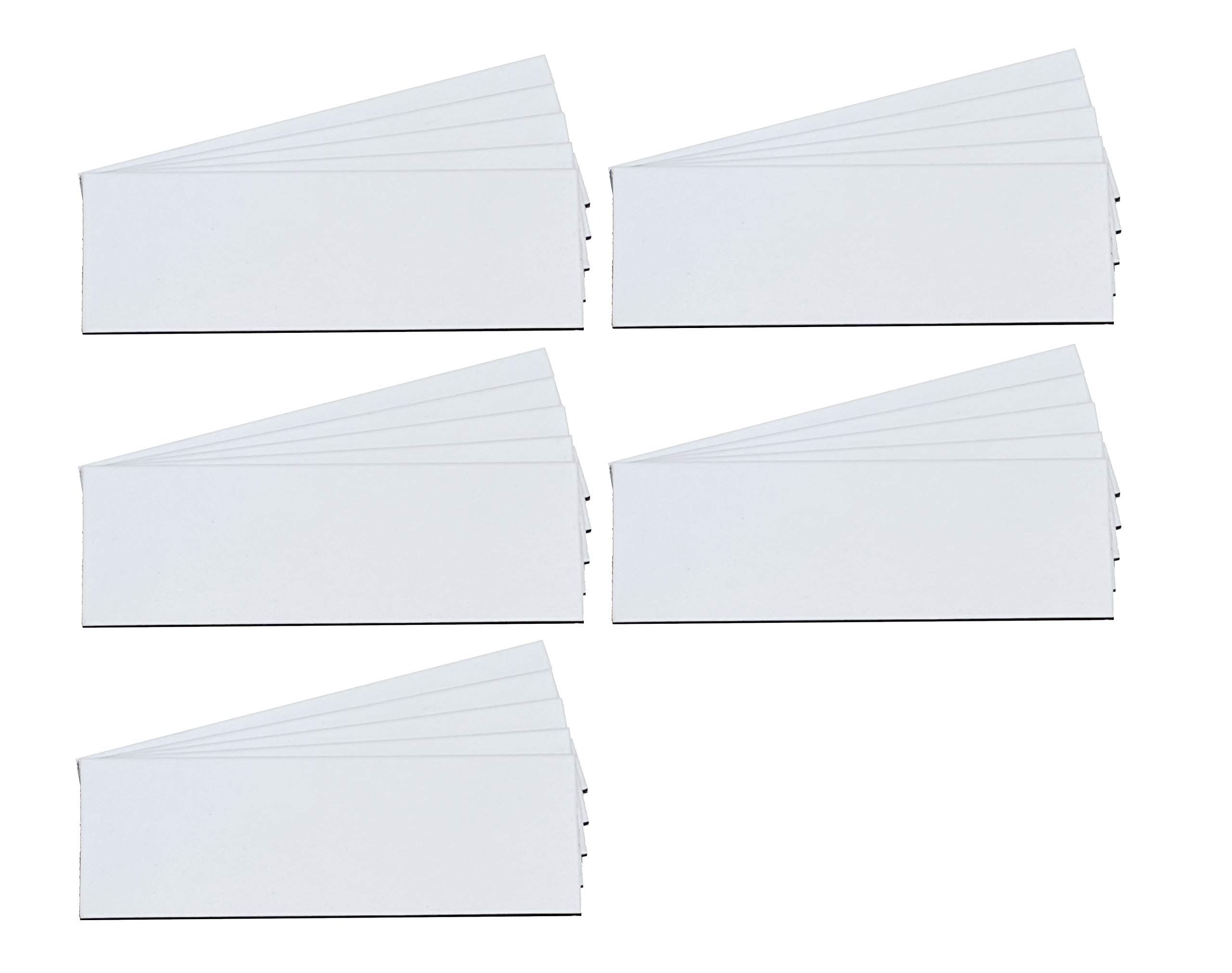 Magna Visual 1" x 3" White Pre-Cut Write On Wipe Off Magnetic Strips 25 Pack