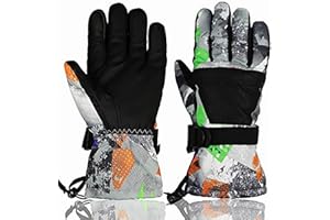 YR.Lover Momoon Ski Gloves, Waterproof Touch Screen Winter Gloves for Boys, Girls, Men, Women