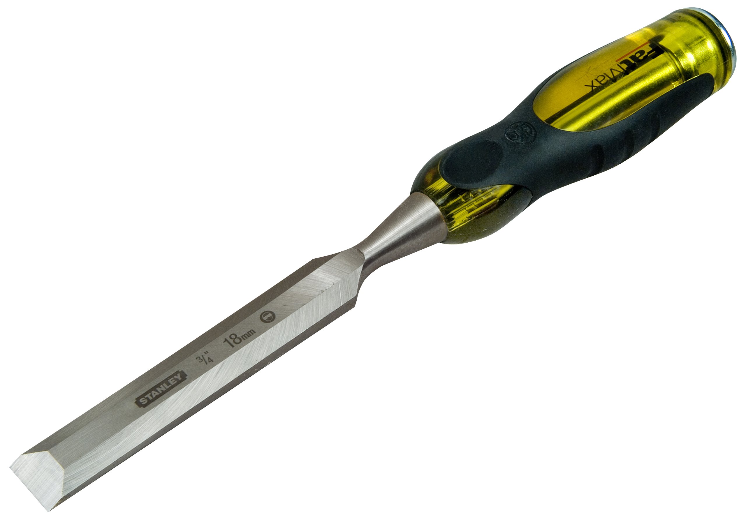 STANLEY 18mm Thru Tang Chisel with Bevel Edge and Strike Cap, 0-16-258