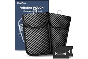 RealPlus Faraday Pouch for car Keys, [2 Pack] Car Key Signal Blocker Pouch for Car Security Anti-Theft