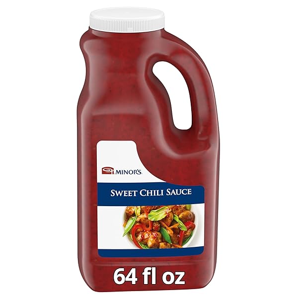 MINOR’S VEGAN SWEET CHILI SAUCE, SWEET AND SPICY HOT SAUCE, TANGY FLAVOR FOR WINGS, 4.7 LB JUG