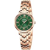 Bomieux Watches for Women, Small Dainty Gold Watch with Roman Numerals, Vintage Bracelet Ladies Watch with Stainless Steel Strap Quartz Analog Waterproof Wristwatch Removable Jewelry Clasp