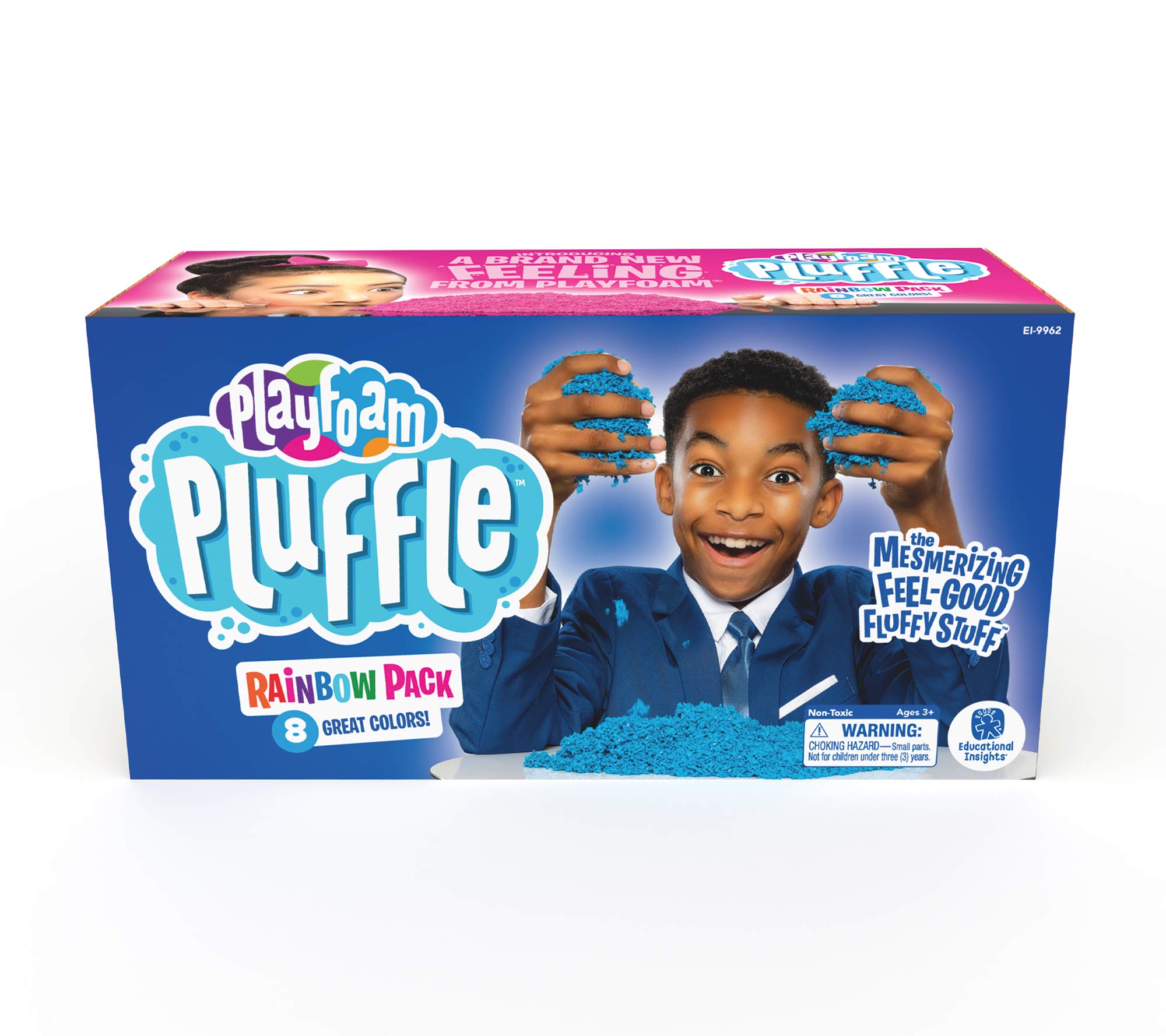 Educational Insights Pluffle® Mini 8-Pack - Sensory Bin Foam Set, No Mess Alternative to Sand Toys & Slime for Toddlers, Fun Sensory Table Filler for Home or Classroom, Gift for Kids Ages 3+