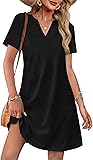 WIHOLL Black Dresses for Women Casual Short Sleeve