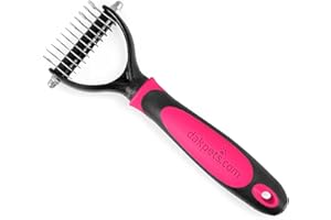 DakPets All-In-One Grooming Tool | Undercoat Rake, Dematting Brush, Detangling Comb, Fur Shedding Blade | For Medium to Long-Haired Pets
