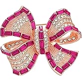 QLUYCKW Rhinestone Bow Brooch for Women Cute Fashion Sparkly Crystal Bowknot Brooches Dainty Suit Dress Wedding Party Charm Jewelry Accessories
