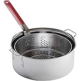 Gas One Aluminum Cooking Pot Deep Fryer with Basket – 10QT Aluminum Fry Pot with Easy Grip Handle – Durable Food Grade Outdoo