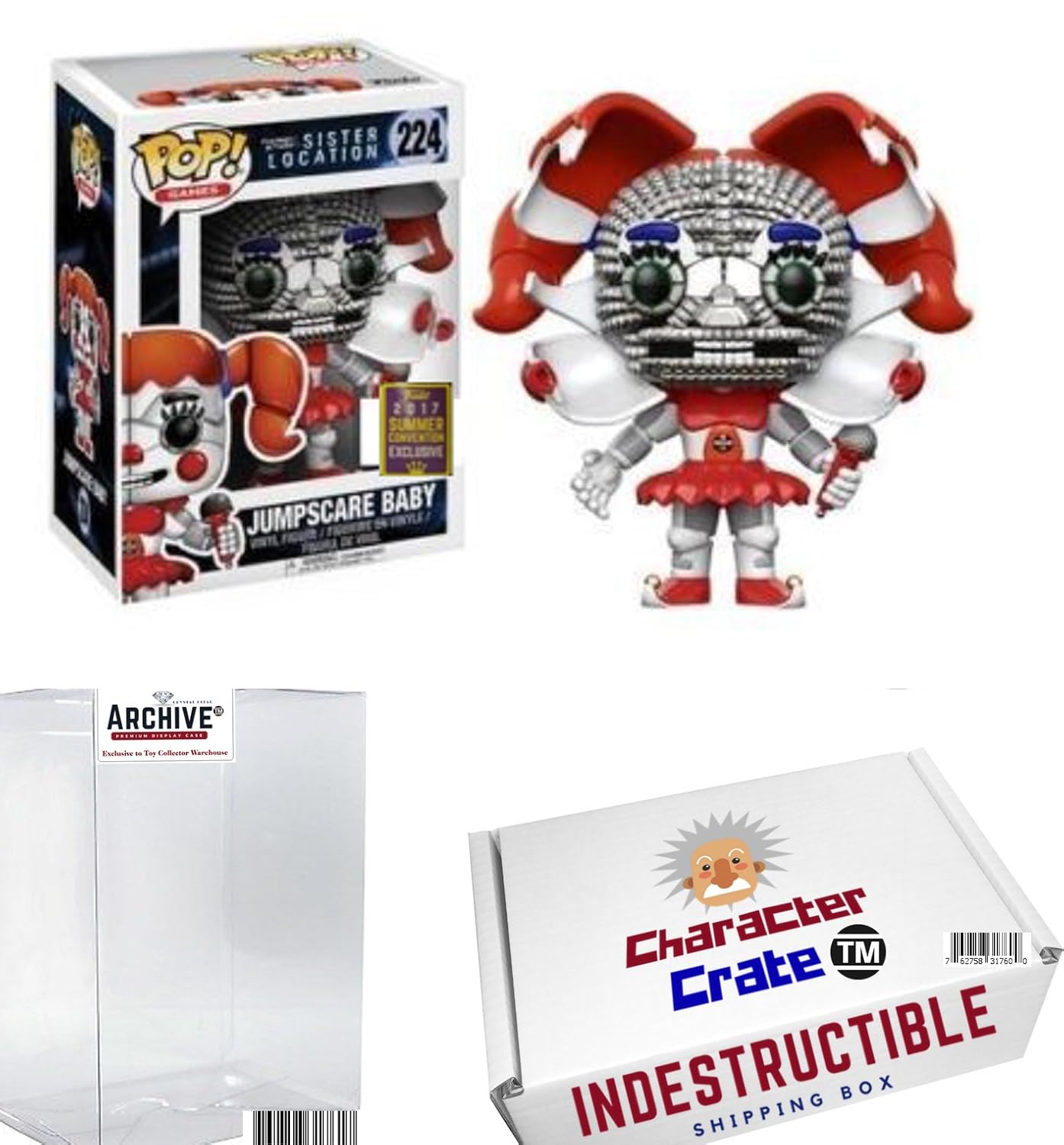 SDCC Jumpscare Baby Sister Location Five Nights At Freddys Concierge Collectors Bundle Funko Pop Summer Convention Exclusive