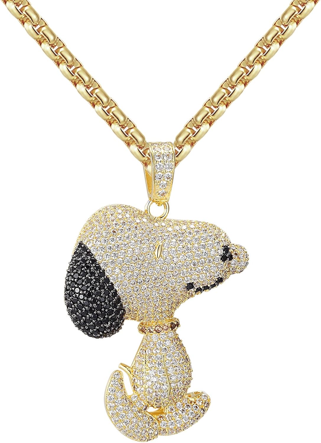 snoopy necklace gold