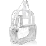 DALIX Clear Backpack Bags Smooth Plastic (White)