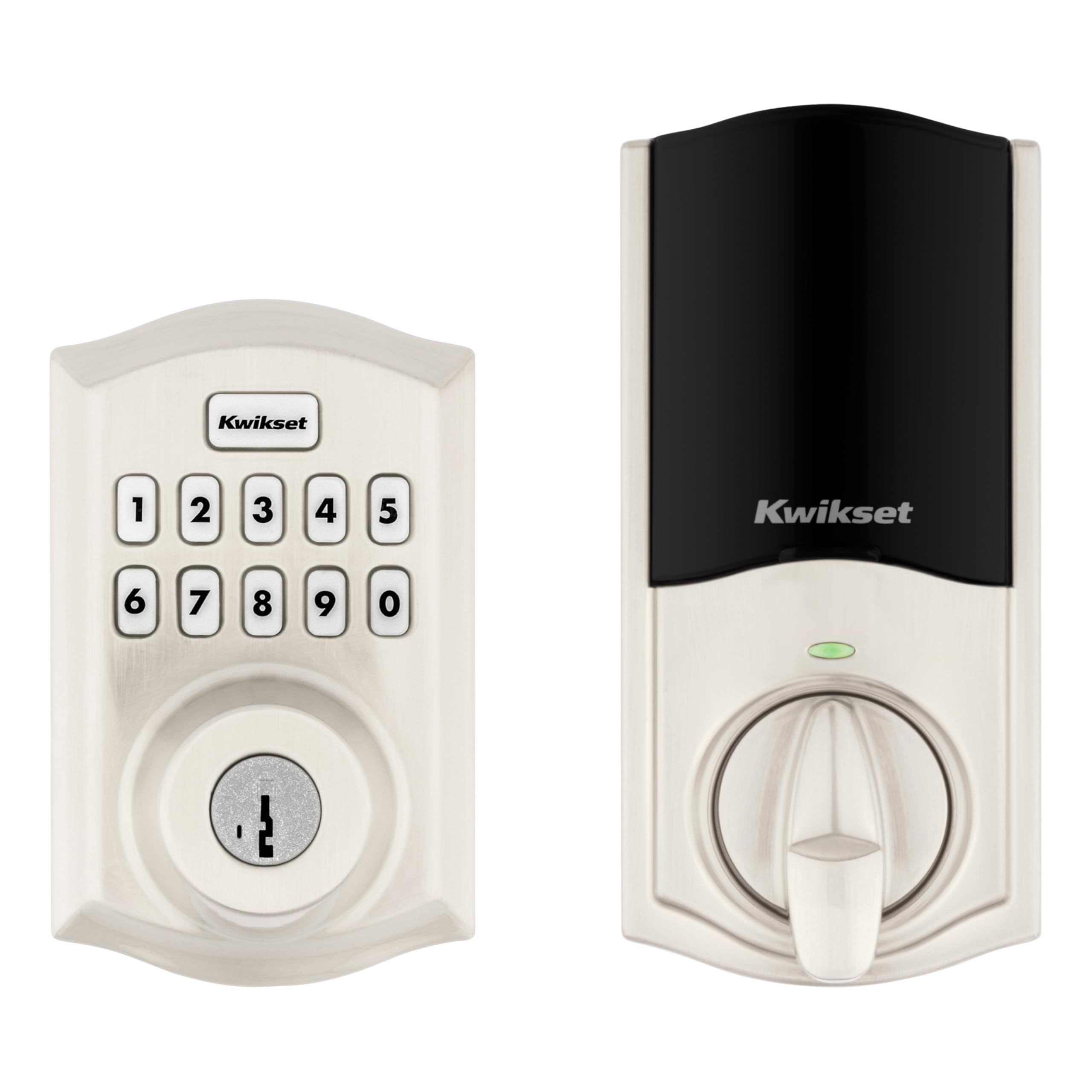 Photo 1 of Kwikset HomeConnect 620 Z-Wave Long Range Enabled Keypad Smart Lock Convenient Keyless Entry, Customizable User Codes, Ring Alarm Compatible, Hub Required, Sold Separately Satin Nickel Traditional