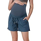Maacie Maternity Hiking Shorts Quick Dry Waterproof 5" Workout Sports Shorts Outdoor Casual