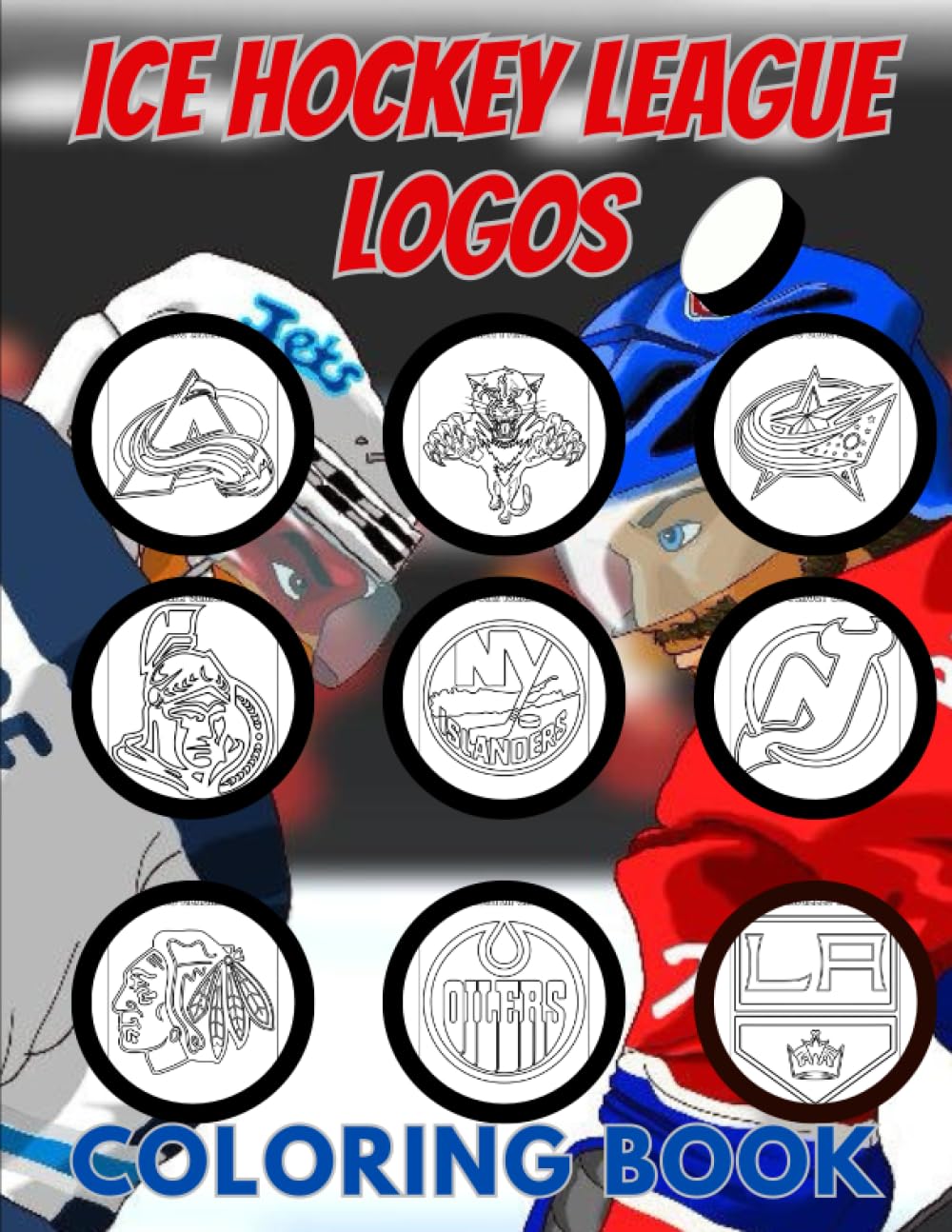 Ice Hockey League Logos Coloring Book: Amazing Coloring Pages. Gift for Any Ice Hockey Fans, for kids and Adults All Ages. to Stress Relief.