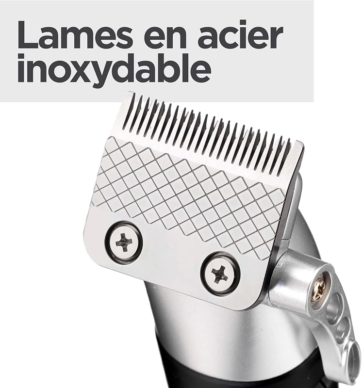 - E812E - Tondeuse cheveux sans fil Lithium Power - Batterie Lithium, charge rapide, lames en acier japonais, 8 sabots pour s'adapter à tous les styles