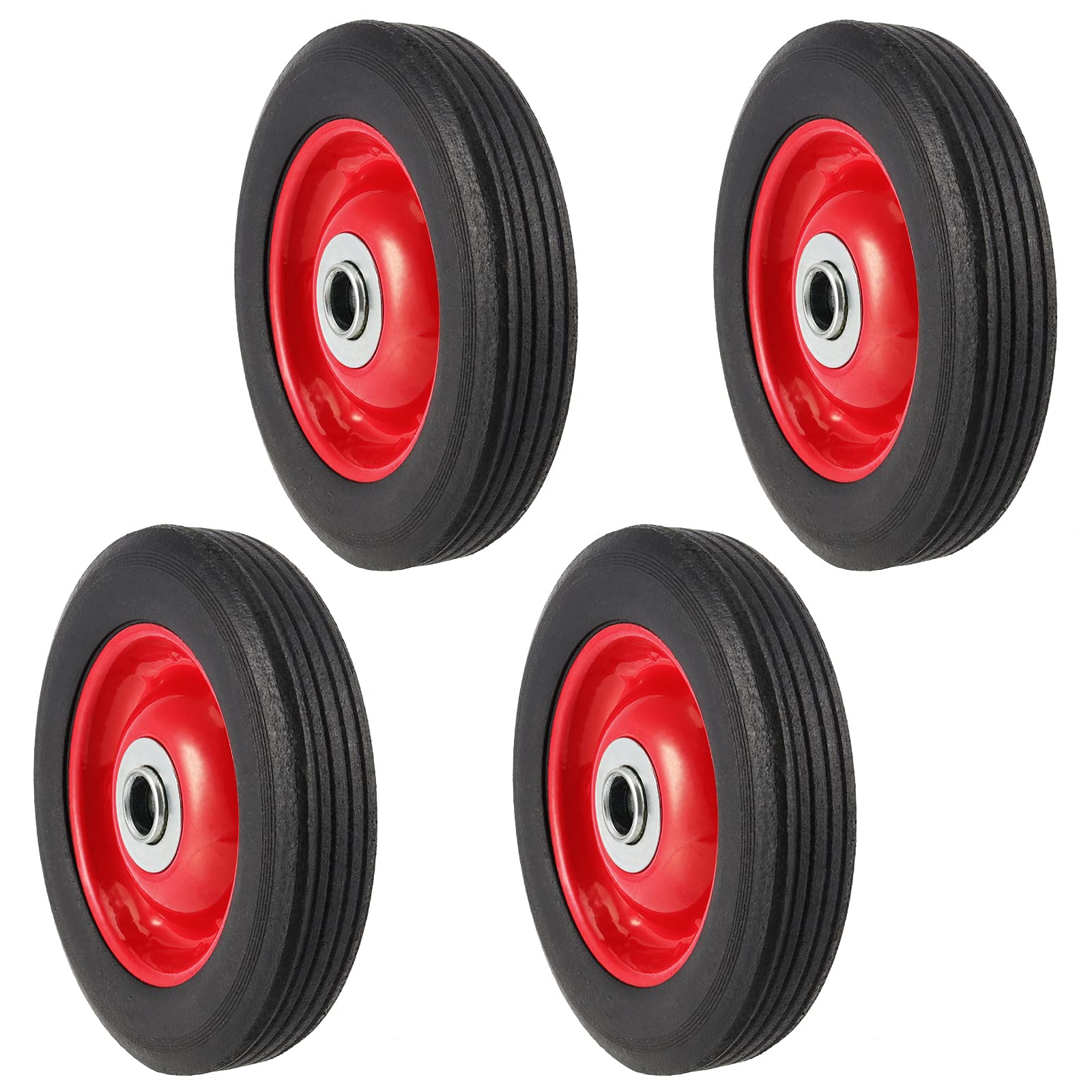 Photo 1 of **ONLY TWO**SHEUTSAN 4 Packs 6 x 1.2 Inch Solid Rubber Wheels, Hand Truck Replacement Tire with Ball Bearing, 1.25 Inches Offset Hub and 5/8 Inch Axle Diameter, 350 lbs Load Capacity