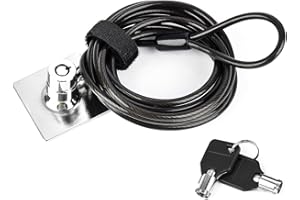 SunFuture Notebook/Laptop Combination Keyed Lock with 6.5 Foot Sturdy Cable 2 Keys and Adhesive Disk,Tablet Security Hardware
