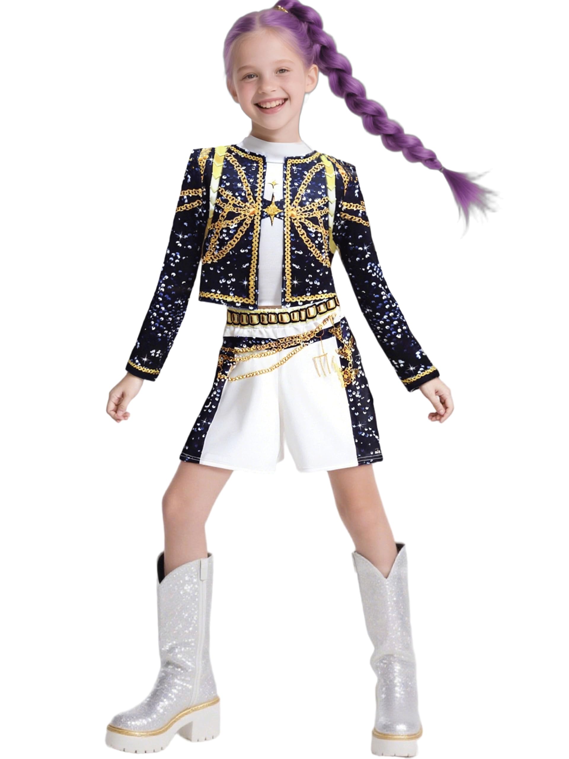 Photo 1 of Kids Girls Singer Dress Outfits Halloween Party Performance Clothes Skirts Sets