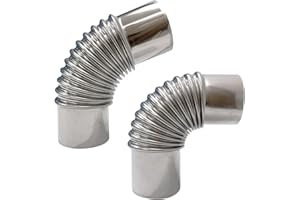 TAISOCA Elbow Stove Pipe Set, 45 Degree and 90 Degree Stainless Steel Elbow Stove Pipe, Chimney for Wood Stove Diameter 2.36i