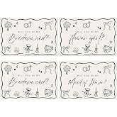 Whaline 12Pcs Bridesmaid Proposal Cards with Envelope Stickers Black Will You Be My Bridesmaid Maid of Honor Flower Girl Card for Wedding Bridal Shower