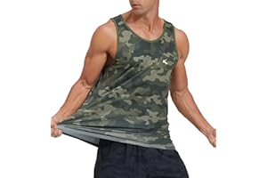 KPSUN Men's Quick Dry Sports Tank Tops Athletic Gym Bodybuilding Fitness Sleeveless Shirts for Beach Running Workout