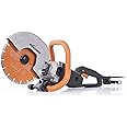 Evolution R255DCT - 10 In Concrete Saw (Aka Circular Saw, Angle Grinder, Chop Saw, Cut Off Saw, Demo Saw, Disc Cutter, Power Cutter) - 15A Motor, No Gas - 4-1/16 In Cut - Incl Premium Diamond Blade